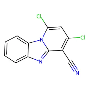 1,3-dichloropyrido[1,2-a]benzimidazole-4-carbonitrile structure