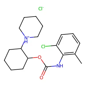 (2-piperidin-1-ium-1-ylcyclohexyl) N-(2-chloro-6-methylphenyl)carbamate chloride structure