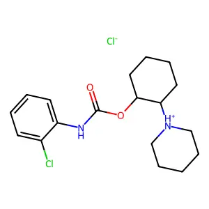 (2-piperidin-1-ium-1-ylcyclohexyl) N-(2-chlorophenyl)carbamate chloride structure