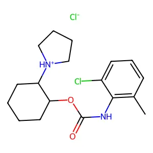 (2-pyrrolidin-1-ium-1-ylcyclohexyl) N-(2-chloro-6-methylphenyl)carbamate chloride structure