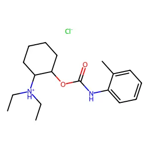 CARBANILIC ACID, o-METHYL-, 2-(DIETHYLAMINO)CYCLOHEXYL ESTER, HYDROCHLORIDE structure