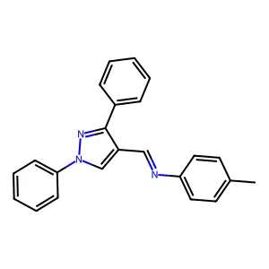 1-(1,3-diphenylpyrazol-4-yl)-N-(4-methylphenyl)methanimine structure