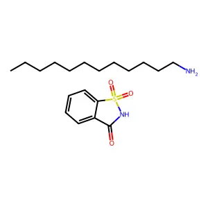 1,1-dioxo-1,2-benzothiazol-3-one;dodecan-1-amine structure
