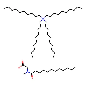 Tetra(decyl)ammonium lauryl sarcosinate structure