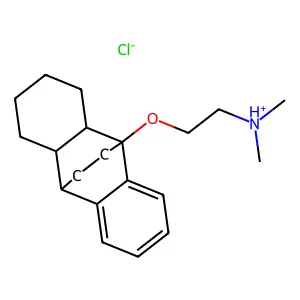 1,2,3,4,4a,9,9a,10-Octahydro-9-(2-(dimethylamino)ethoxy)-9,10-ethanoanthracene hydrochloride structure