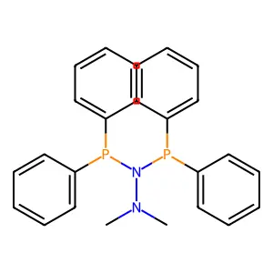 1,1-bis(diphenylphosphanyl)-2,2-dimethylhydrazine structure