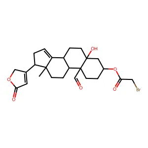 [10-formyl-5-hydroxy-13-methyl-17-(5-oxo-2H-furan-3-yl)-1,2,3,4,6,7,8,9,11,12,16,17-dodecahydrocyclopenta[a]phenanthren-3-yl] 2-bromoacetate structure