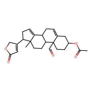 [10-formyl-13-methyl-17-(5-oxo-2H-furan-3-yl)-2,3,4,7,8,9,11,12,16,17-decahydro-1H-cyclopenta[a]phenanthren-3-yl] acetate structure