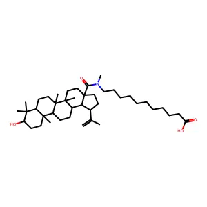 11-[[(1R,3aS,5aR,5bR,7aR,9S,11aR,11bR,13aR,13bR)-9-hydroxy-5a,5b,8,8,11a-pentamethyl-1-prop-1-en-2-yl-1,2,3,4,5,6,7,7a,9,10,11,11b,12,13,13a,13b-hexadecahydrocyclopenta[a]chrysene-3a-carbonyl]-methylamino]undecanoic acid structure