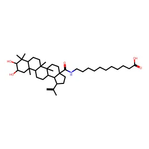 11-[[(1R,3aS,5aR,5bR,7aR,9R,10S,11aR,11bR,13bR)-9,10-dihydroxy-5a,5b,8,8,11a-pentamethyl-1-prop-1-en-2-yl-1,2,3,4,5,6,7,7a,9,10,11,11b,12,13,13a,13b-hexadecahydrocyclopenta[a]chrysene-3a-carbonyl]amino]undecanoic acid structure