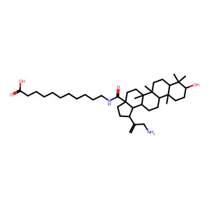 11-[[(1R,3aS,5aR,5bR,7aR,9S,11aR,11bR,13aR,13bS)-1-(3-aminoprop-1-en-2-yl)-9-hydroxy-5a,5b,8,8,11a-pentamethyl-1,2,3,4,5,6,7,7a,9,10,11,11b,12,13,13a,13b-hexadecahydrocyclopenta[a]chrysene-3a-carbonyl]amino]undecanoic acid structure