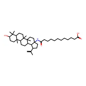 12-[[(1R,3aS,5aR,5bR,7aR,9S,11aR,11bR,13aR,13bR)-9-hydroxy-5a,5b,8,8,11a-pentamethyl-1-prop-1-en-2-yl-1,2,3,4,5,6,7,7a,9,10,11,11b,12,13,13a,13b-hexadecahydrocyclopenta[a]chrysen-3a-yl]amino]-12-oxododecanoic acid structure