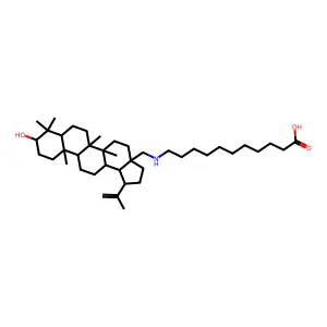 11-[[(1R,3aS,5aR,5bR,7aR,9S,11aR,11bR,13aR,13bR)-9-hydroxy-5a,5b,8,8,11a-pentamethyl-1-prop-1-en-2-yl-1,2,3,4,5,6,7,7a,9,10,11,11b,12,13,13a,13b-hexadecahydrocyclopenta[a]chrysen-3a-yl]methylamino]undecanoic acid structure
