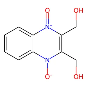 [3-(hydroxymethyl)-1-oxido-4-oxoquinoxalin-4-ium-2-yl]methanol structure