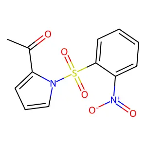 1-[1-(2-nitrophenyl)sulfonylpyrrol-2-yl]ethanone structure