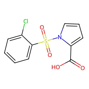1-(2-chlorophenyl)sulfonylpyrrole-2-carboxylic acid structure