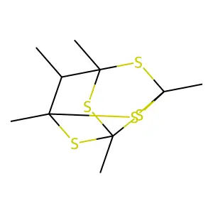 1,3,5,7,10-pentamethyl-2,4,6,8,9-pentathiatricyclo[3.3.1.13,7]decane structure