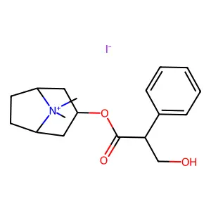 (8,8-dimethyl-8-azoniabicyclo[3.2.1]octan-3-yl) 3-hydroxy-2-phenylpropanoate iodide structure