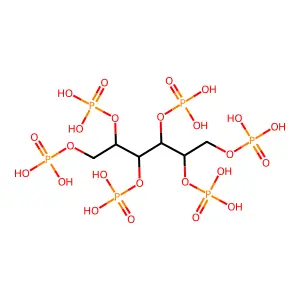 1,2,4,5,6-pentaphosphonooxyhexan-3-yl dihydrogen phosphate structure