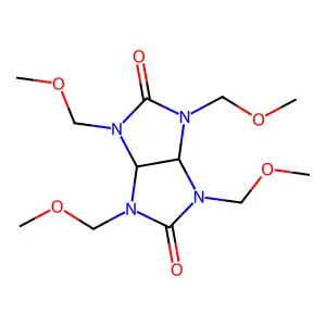 1,3,4,6-tetrakis(methoxymethyl)-3a,6a-dihydroimidazo[4,5-d]imidazole-2,5-dione structure