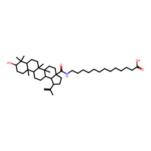 13-[[(1R,3aS,5aR,5bR,7aR,9S,11aR,11bR,13aR,13bR)-9-hydroxy-5a,5b,8,8,11a-pentamethyl-1-prop-1-en-2-yl-1,2,3,4,5,6,7,7a,9,10,11,11b,12,13,13a,13b-hexadecahydrocyclopenta[a]chrysene-3a-carbonyl]amino]tridecanoic acid structure