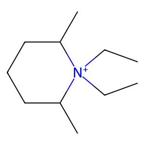1,1-diethyl-2,6-dimethylpiperidin-1-ium structure