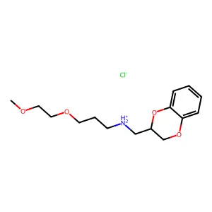 2,3-dihydro-1,4-benzodioxin-3-ylmethyl-[3-(2-methoxyethoxy)propyl]azanium chloride structure