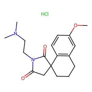 1'-[2-(dimethylamino)ethyl]-7-methoxyspiro[2,3-dihydro-1H-naphthalene-4,3'-pyrrolidine]-2',5'-dione;hydrochloride structure