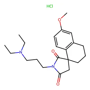 1'-[3-(diethylamino)propyl]-7-methoxyspiro[2,3-dihydro-1H-naphthalene-4,3'-pyrrolidine]-2',5'-dione;hydrochloride structure