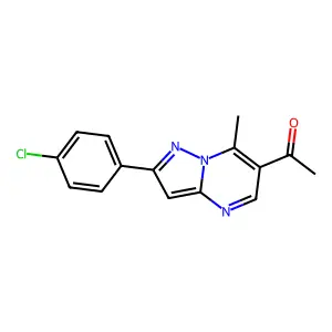 1-[2-(4-chlorophenyl)-7-methylpyrazolo[1,5-a]pyrimidin-6-yl]ethanone structure