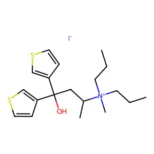 [4-hydroxy-4,4-di(thiophen-3-yl)butan-2-yl]-methyl-dipropylazanium iodide structure