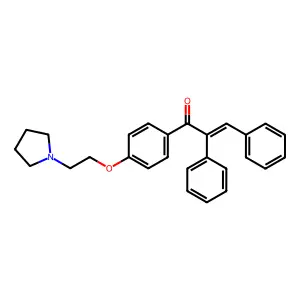 2,3-Diphenyl-4'-beta-pyrrolidinoethoxyacrylophenone structure