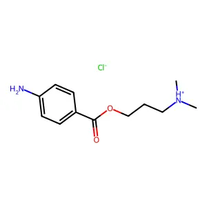 3-(4-aminobenzoyl)oxypropyl-dimethylazanium chloride structure