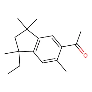 1-(1-ethyl-1,3,3,6-tetramethyl-2H-inden-5-yl)ethanone structure