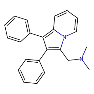 1-(1,2-diphenylindolizin-3-yl)-N,N-dimethylmethanamine structure