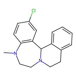2-Chloro-5,6,7,9,10,14b-hexahydro-5-methylisoquino[2,1-d][1,4]benzodiazepine structure