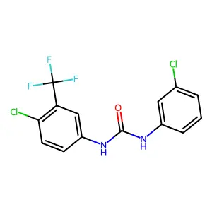 1-(3-chlorophenyl)-3-[4-chloro-3-(trifluoromethyl)phenyl]urea structure