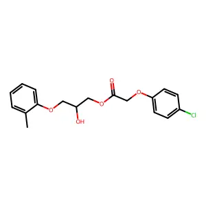 [2-hydroxy-3-(2-methylphenoxy)propyl] 2-(4-chlorophenoxy)acetate structure