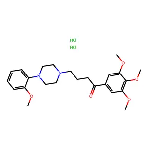 Butyrophenone, 4-(4-(o-methoxyphenyl)piperazinyl)-3',4',5'-trimethoxy-, dihydrochloride structure