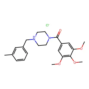 [4-[(3-methylphenyl)methyl]piperazin-4-ium-1-yl]-(3,4,5-trimethoxyphenyl)methanone chloride structure