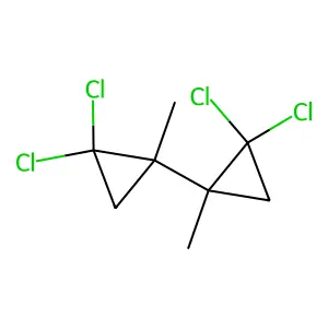 1,1-dichloro-2-(2,2-dichloro-1-methylcyclopropyl)-2-methylcyclopropane structure