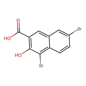 Compound C11H6Br2O3 structure