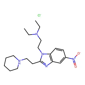1-(2-Diethylaminoethyl)-5-nitro-2-piperidinoethylbenzimidazole hydrochloride structure