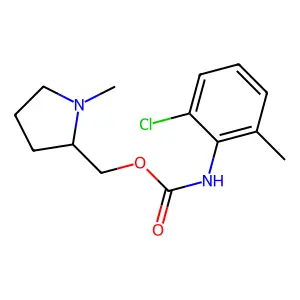 (1-methylpyrrolidin-2-yl)methyl N-(2-chloro-6-methylphenyl)carbamate structure
