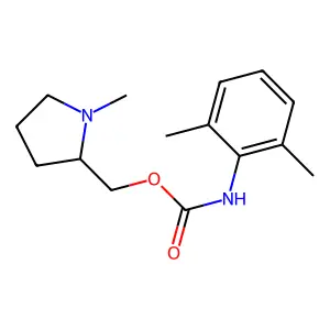 (1-methylpyrrolidin-2-yl)methyl N-(2,6-dimethylphenyl)carbamate structure