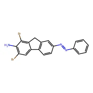 1,3-dibromo-7-phenyldiazenyl-9H-fluoren-2-amine structure