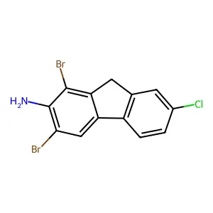 1,3-dibromo-7-chloro-9H-fluoren-2-amine structure