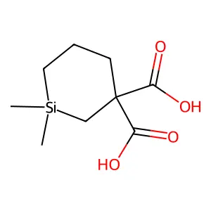 1,1-dimethylsilinane-3,3-dicarboxylic acid structure