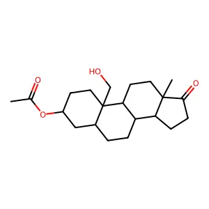 [10-(hydroxymethyl)-13-methyl-17-oxo-1,2,3,4,5,6,7,8,9,11,12,14,15,16-tetradecahydrocyclopenta[a]phenanthren-3-yl] acetate structure