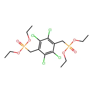 1,2,4,5-tetrachloro-3,6-bis(diethoxyphosphorylmethyl)benzene structure